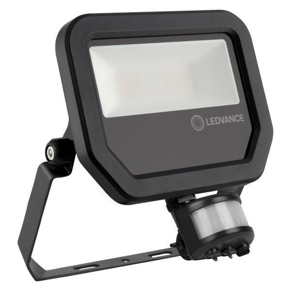 LED prožektorius su judesio davikliu LEDVANCE FL PFM, 20 W, 4000 K, 2400 lm, IP65, juodos sp.