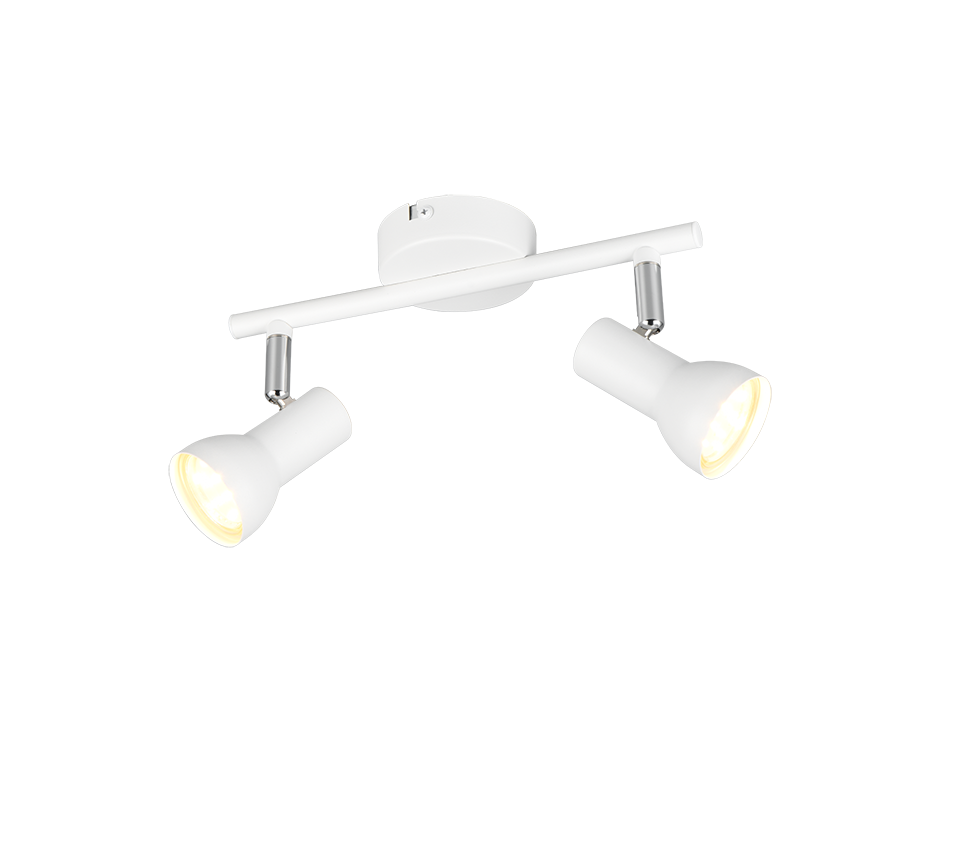 Taškinis šviestuvas REALITY CANTAR, 2 x GU10, max 2 x 5 W, baltos/chromo sp, 25x8x12,5cm