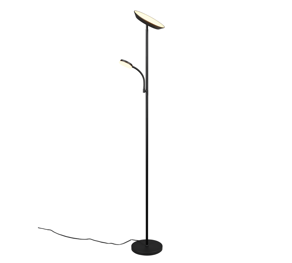 LED toršeras REALITY SPECTER, 17+4,5W 2700-4000-6500K 1900+450lm DIM, juodos sp, Ø25x178cm