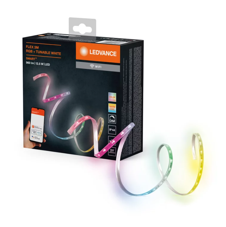 Išmaniosios LED juostos komplektas LEDVANCE SMART WIFI IP44 12,5W RGB TW 960lm 3m APP