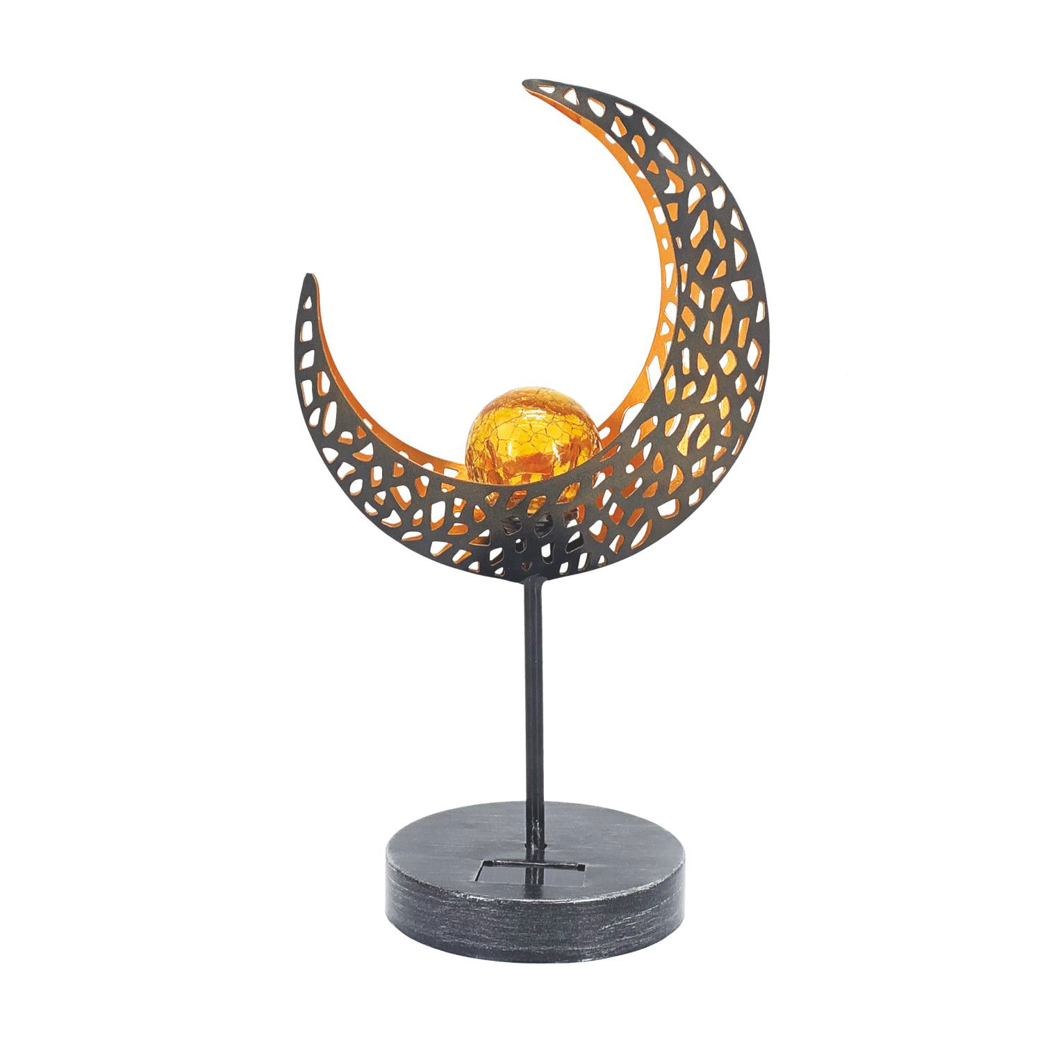 Šviečianti LED sodo dekoracija KAUFTEC MOON, įkraunama saulės energija, 20,6 x 13 x35,8 cm