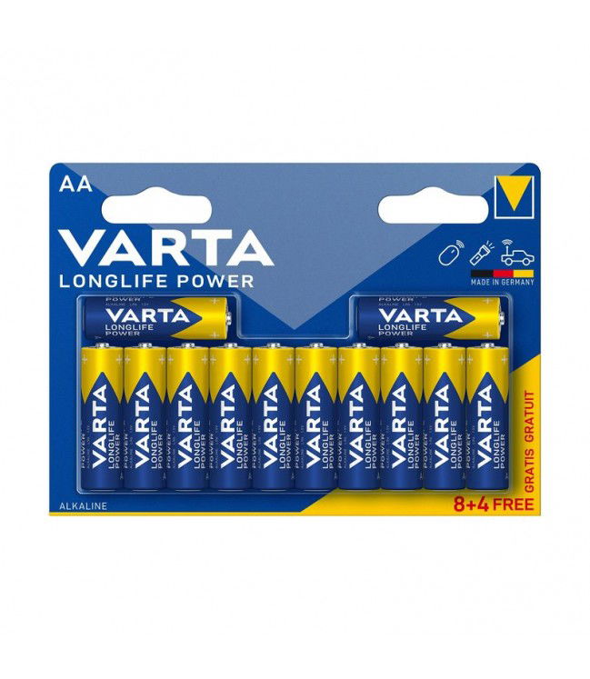 Elementai VARTA LONGLIFE POWER, AA, šarminiai, 12 vnt