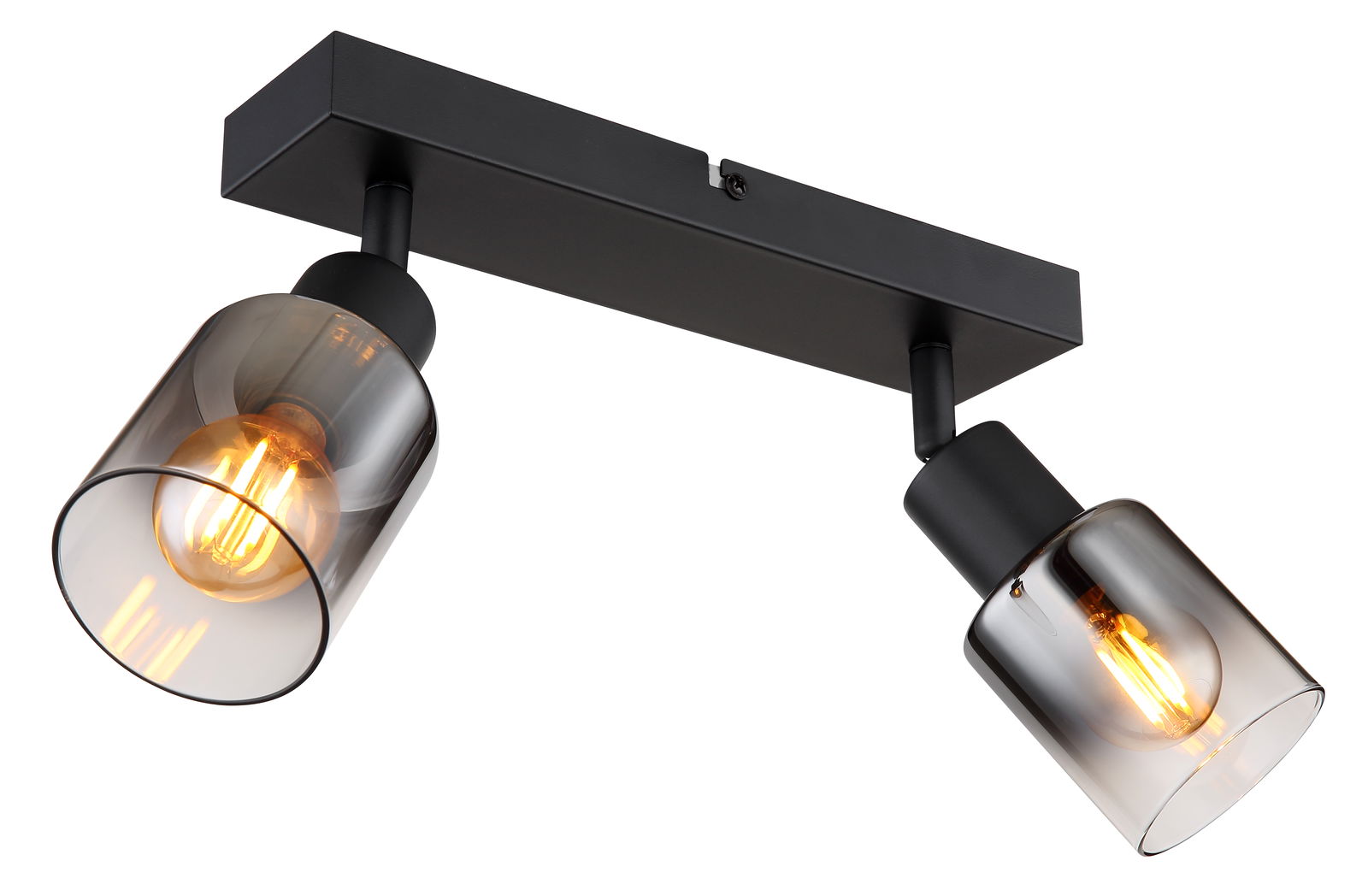 Taškinis šviestuvas GLOBO HUBERTUS, 2 x E14, 40W, 230V, matinės juodos sp, 7 x 26 x 14 cm