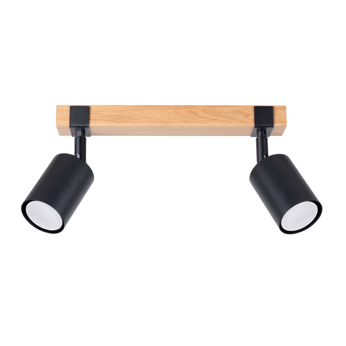 Lubinis šviestuvas SOLLUX FAGER 2, 2xGU10, max 10 W LED, juoda/natūrali mediena