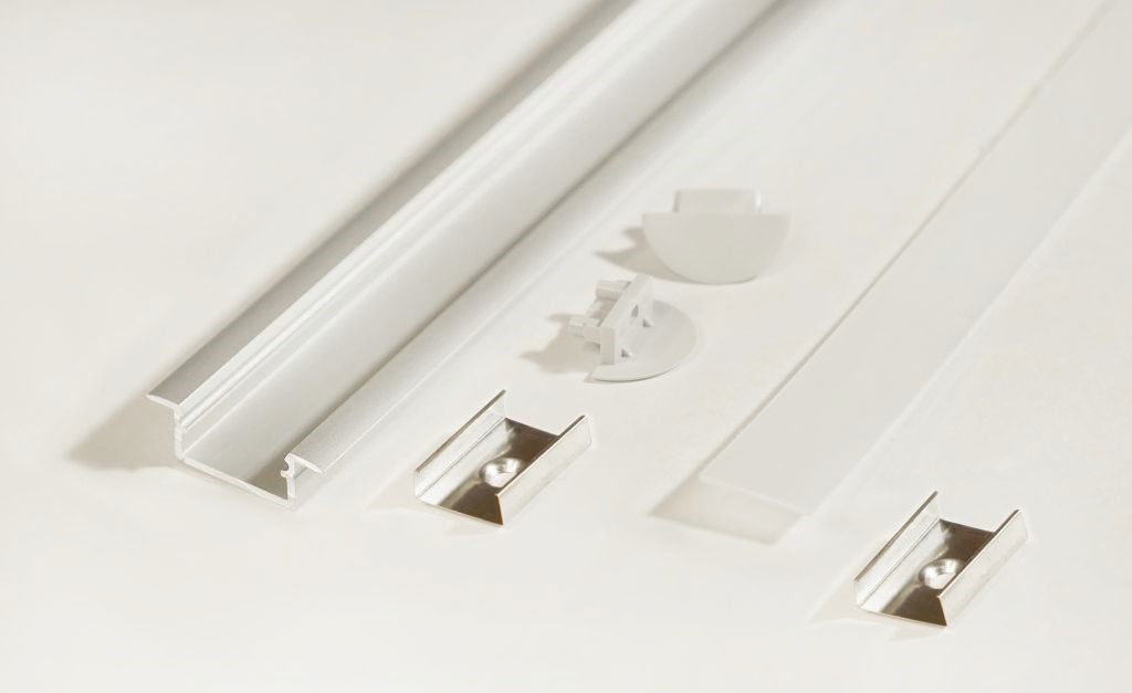LED juostos profilio komplektas BEGTIN12, anoduotas aliuminis, 2 m