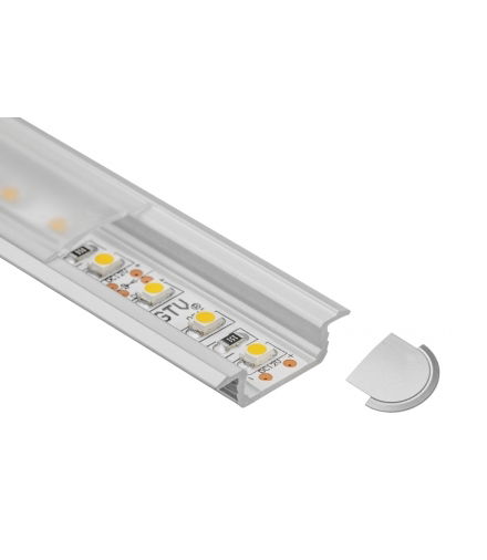 LED juostų profilio komplektas 2 m, tiesus, įfrezuojamas