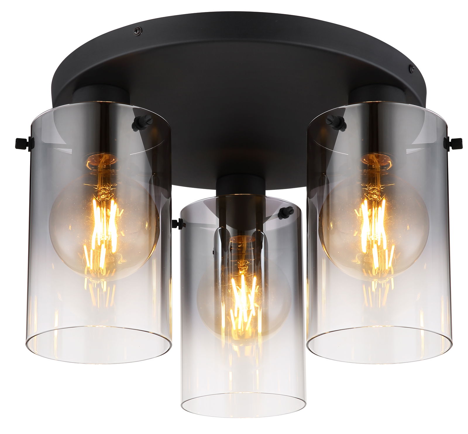 Lubinis šviestuvas GLOBO FLORENTINA, 3x E27, 40W, 230V, metalinis, juodos sp, ø40,5x26 cm