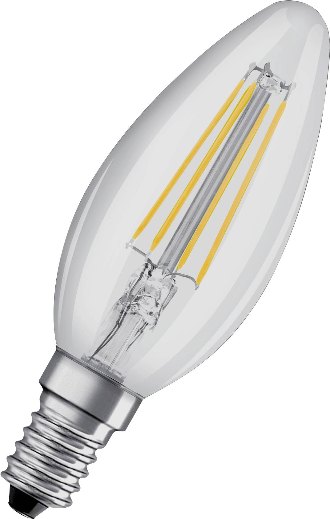 LED lemputė OSRAM Filament, E14, B40, žvakės formos, 4W, 2700K, 470 lm, non-dim, skaidri