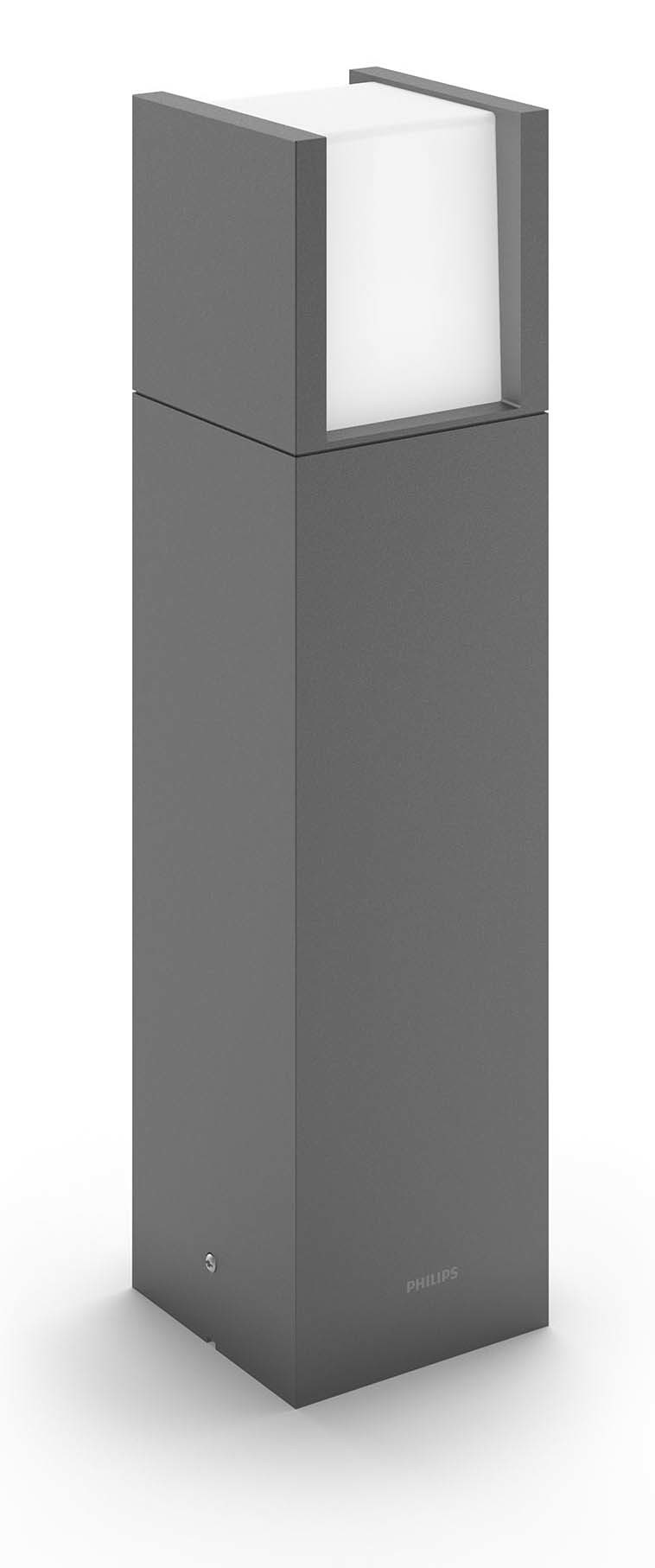Pastatomas LED lauko šviestuvas PHILIPS ARBOUR, IP44, 4000 K, 6W, 600 lm, antracito sp., h40 x 10 cm