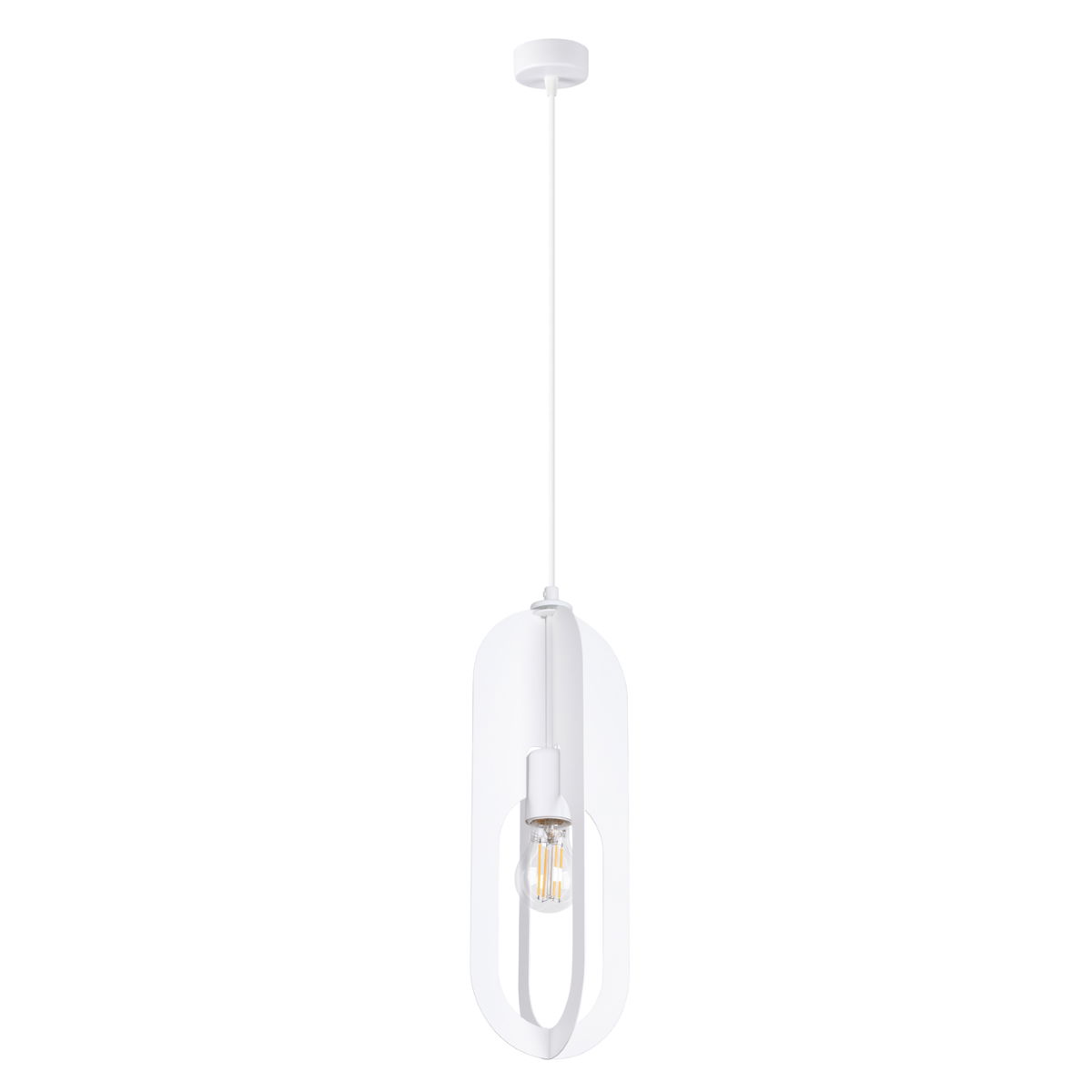 Pakabinamas šviestuvas SOLLUX NICUS 1, 1xE27, max 15 W LED, baltas