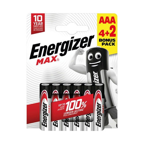 Elementai ENERGIZER Max , AAA, LR03, 4 + 2 vnt