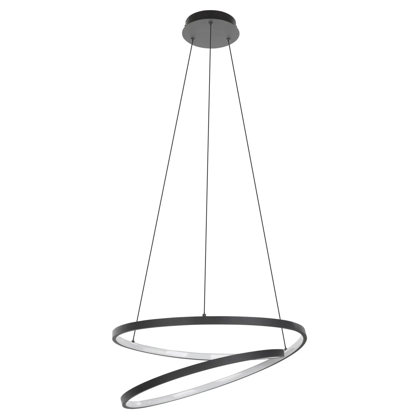 Pakabinamas LED šviestuvas EGLO RUOTALE, 37W, 3000K, 4800lm, juodos/baltos sp., Ø55 x h150 cm