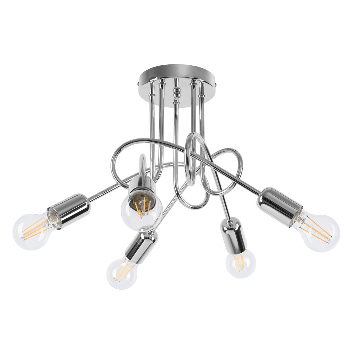 Lubinis šviestuvas LOOP 5 chromas, 5xE27, max 15 W LED, chromas