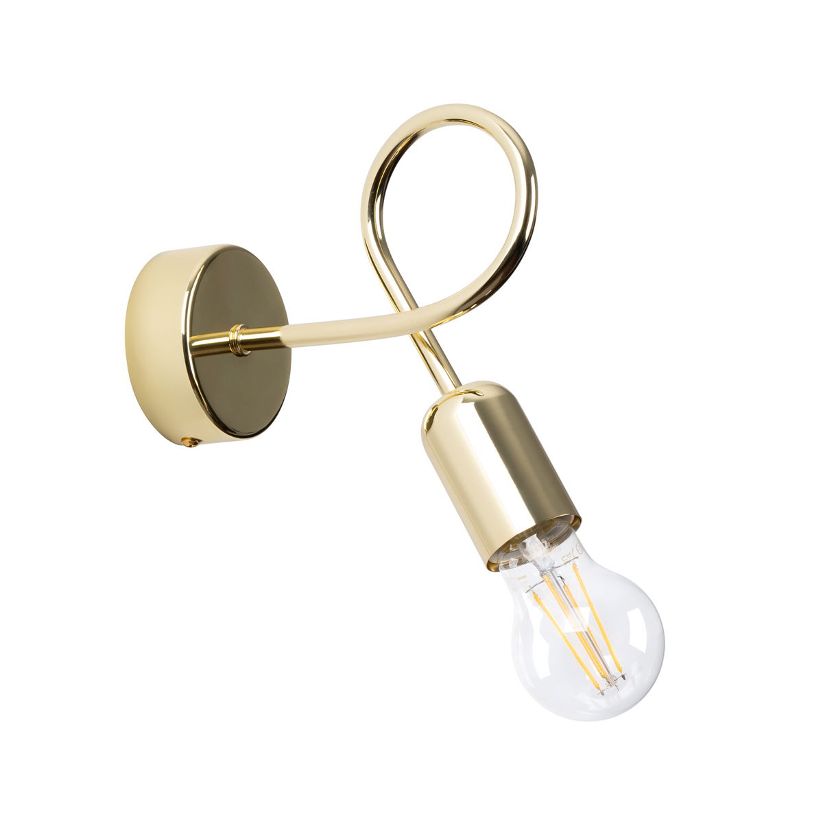Sieninis šviestuvas SOLLUX LOOP, 1xE27, max 15 W LED, aukso