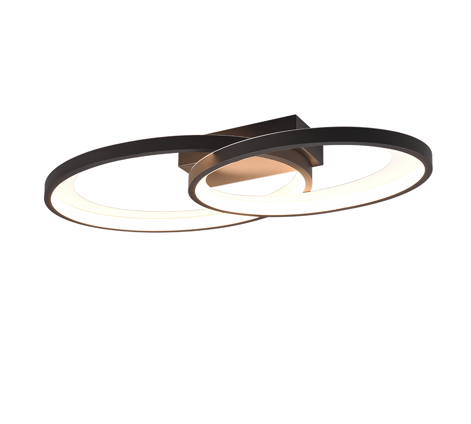 Lubinis LED šviestuvas REALITY Malaga, 24W, 3000K, 2000lm, juodos sp., 30 x 57 x 8 cm