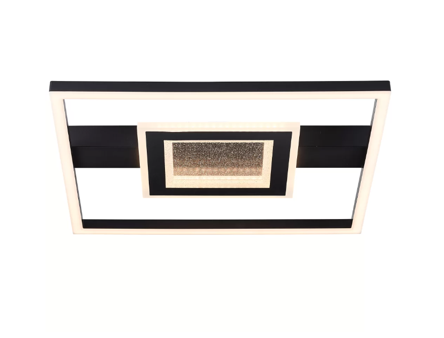 Lubinis LED šviestuvas BRILLIANT QUEENS, 30 W, 3000 K, 3500 lm, juodos sp, 37,5x37,5x5cm