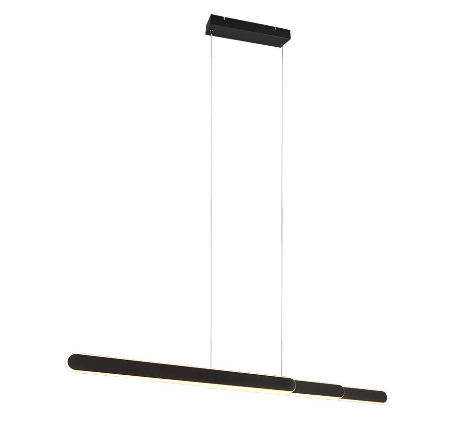 Pakabinamas LED šviestuvas TRIO Helios, 45W, 2700-6000K, 5000lm, juodos sp., 130x6 x150 cm