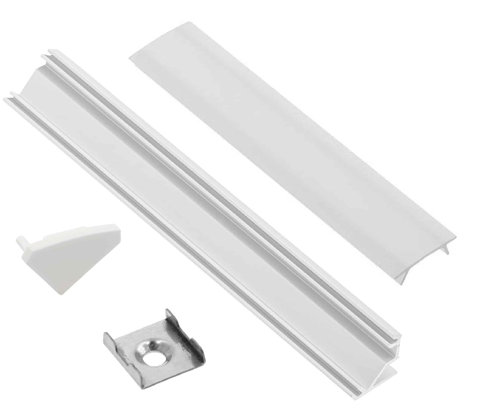 Profilis LED juostoms EUROLIGHT AL-C2-W, aliuminis, kampinis, baltos sp., anoduotas, 2m