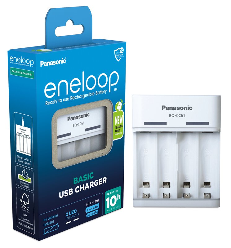 Elementų pakrovėjas PANASONIC ENELOOP BQ-CC61USB
