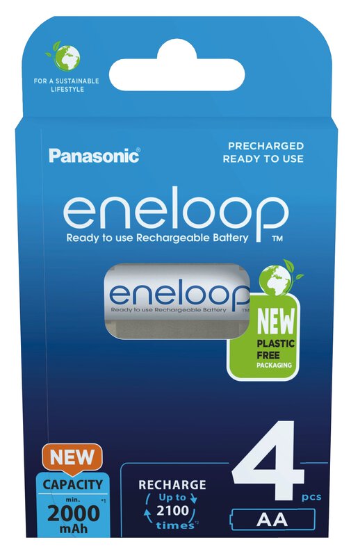 Elementai PANASONIC ENELOOP, įkraunami, AA, 2000, 4 vnt.