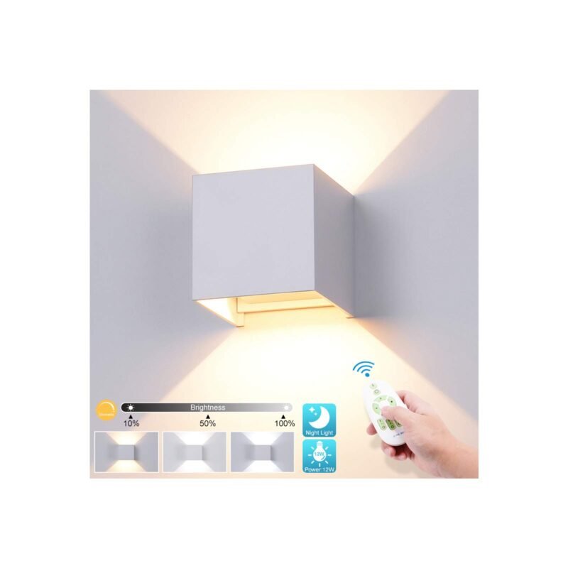 12W LED sieninis šviestuvas su nuotolinio valdymo pulteliu