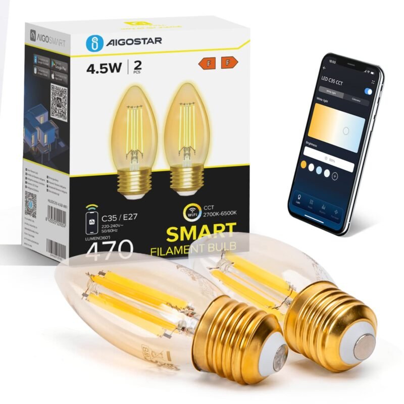 E27 4.5W smart lemputė veikia su Alexa ir Google Assistant 2 vnt.