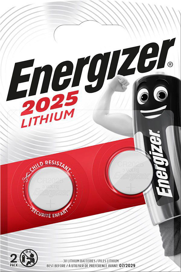 Elementai ENERGIZER Lithium, CR2025, 3V 155mAh, 2 vnt.