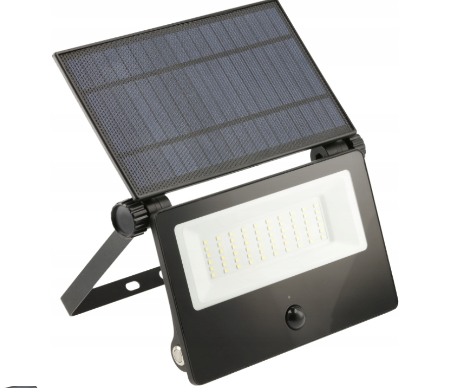 LED prožektorius GTV LUMOS II įkraunamas saulės energija, IP65, 6400K, 3000lm, su judesio davikliu