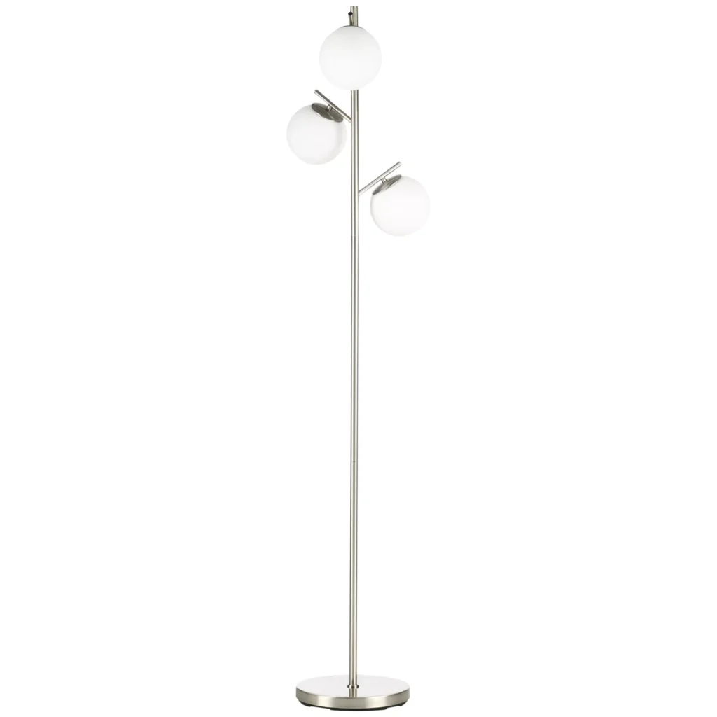 Pastatoma lempa 40W, toršeras su 3 stikliniais gaubtais, 169 cm