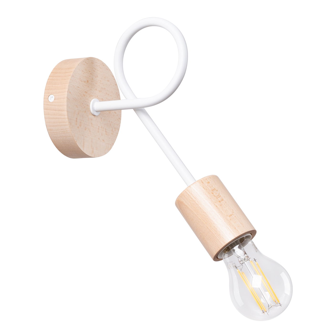 Sieninis šviestuvas SOLLUX EMBER, E27, 1 x max 15W LED, balta