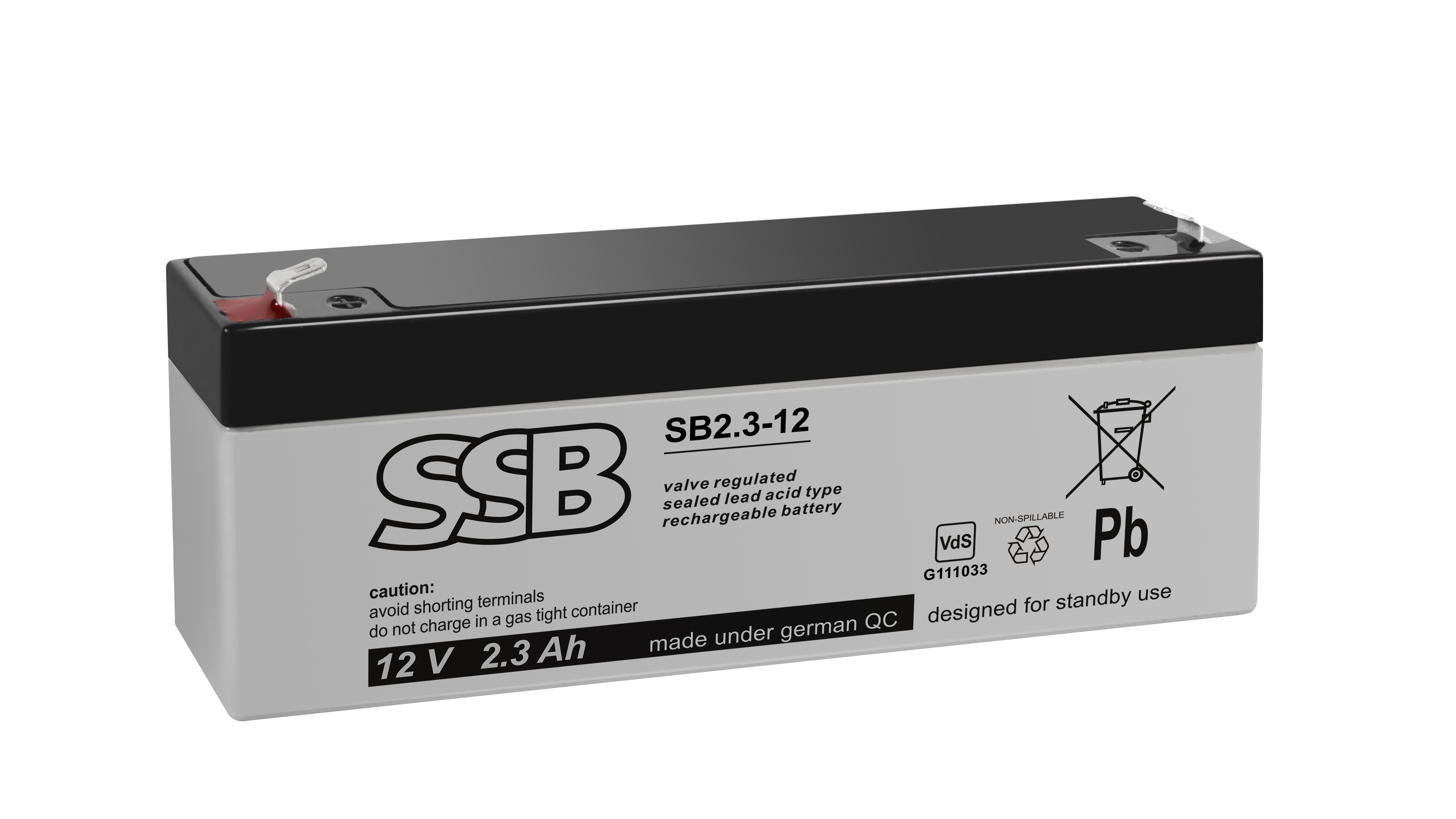 Akumuliatorius (AGM) SSB SB (2.3Ah, 12V, F1, VRLA)