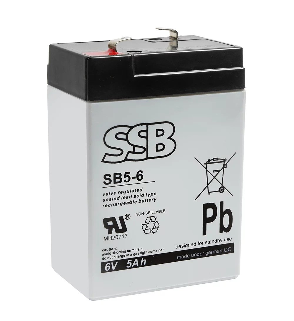 Akumuliatorius (AGM) SSB SB (5Ah, 6V, F1, VRLA)