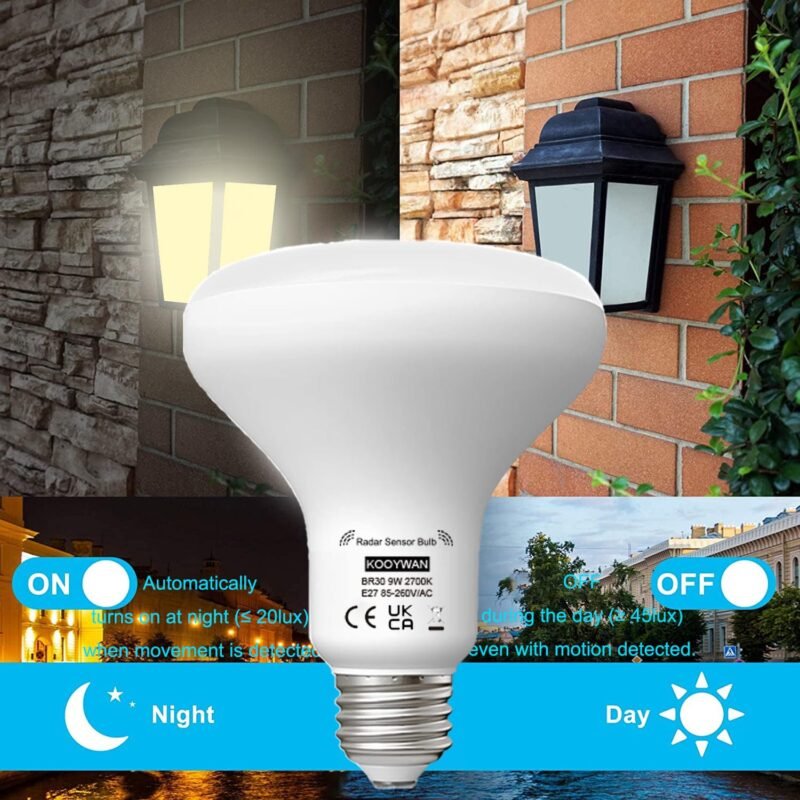 LED lemputė su judesio jutikliu BR30 9W 2700K 2 vnt.