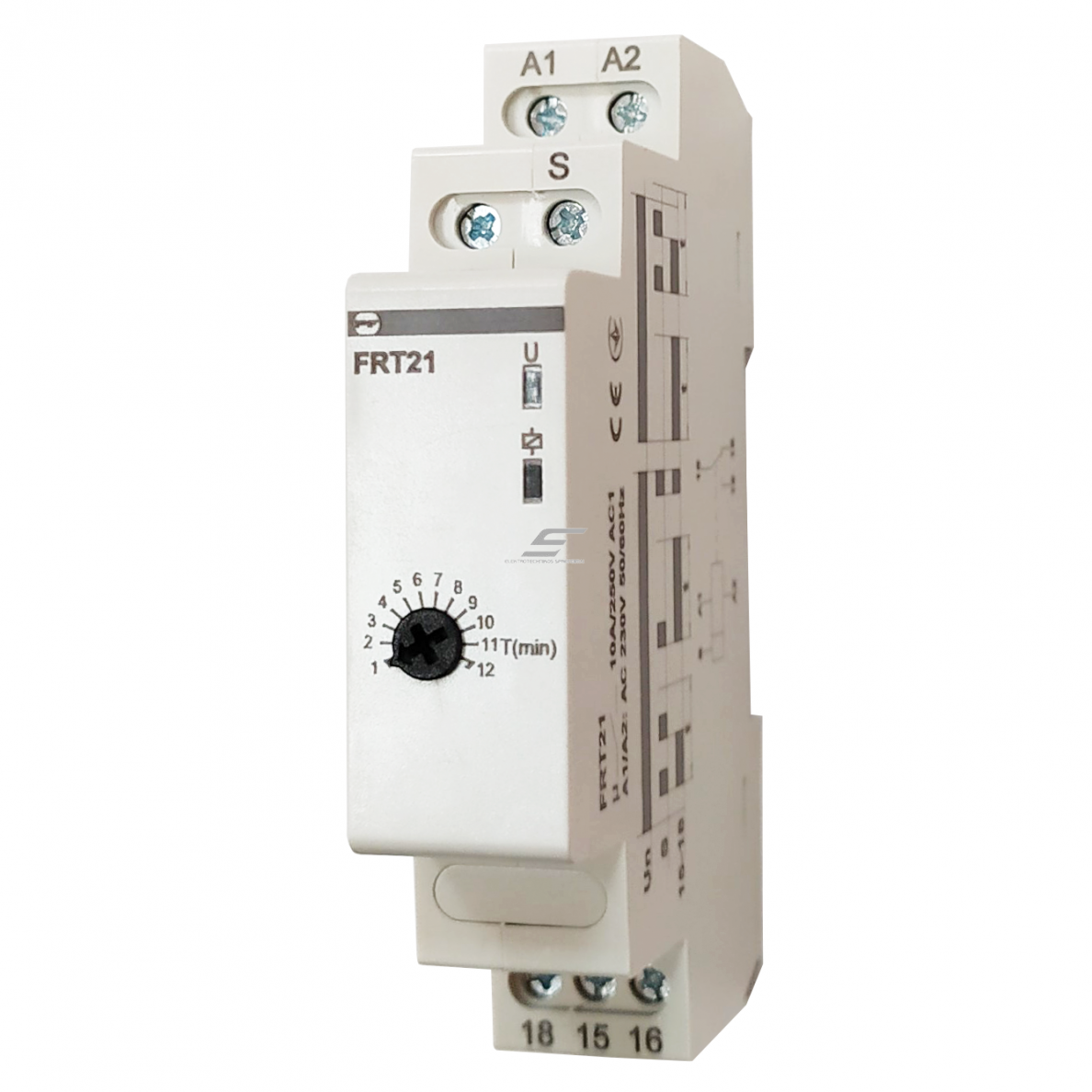 Impulsinė relė su ,,atmintimi" ir su išjungimo uždelsimu FRT21, 230V, 50/60HZ