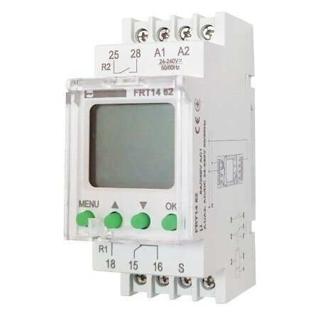 Skaitmeninė multifunkcinė laiko relė, LCD ekranas, 24 režimai, 24-240V, AC/DC, 50/60 Hz