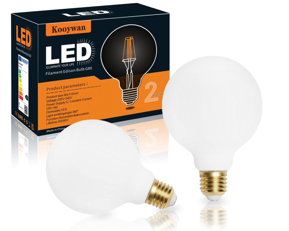 LED  lemputė 8 W G80 E27 2500K 2 vnt.