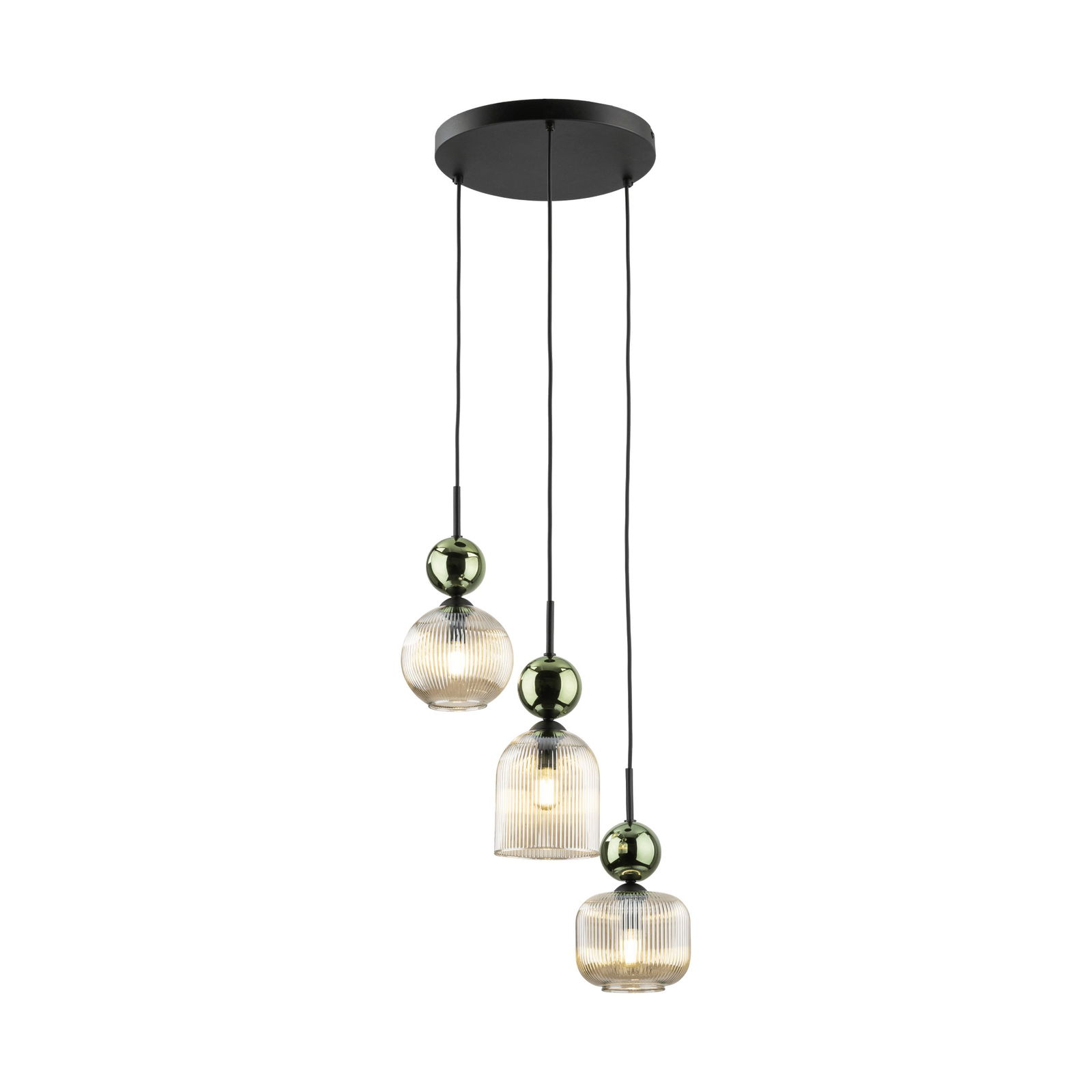 Pakabinamas šviestuvas TK LIGHTING SOPHIA GREEN COGNAC, 3 x E14