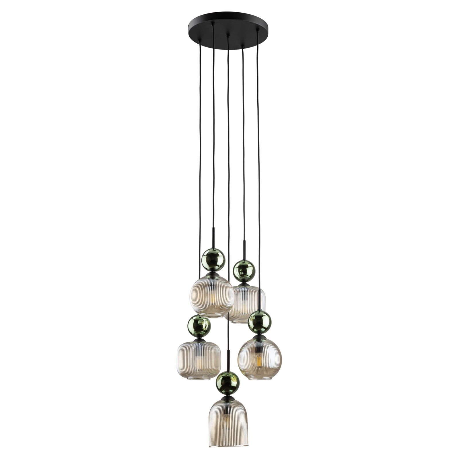 Pakabinamas šviestuvas TK LIGHTING SOPHIA GREEN COGNAC, 5 x E14