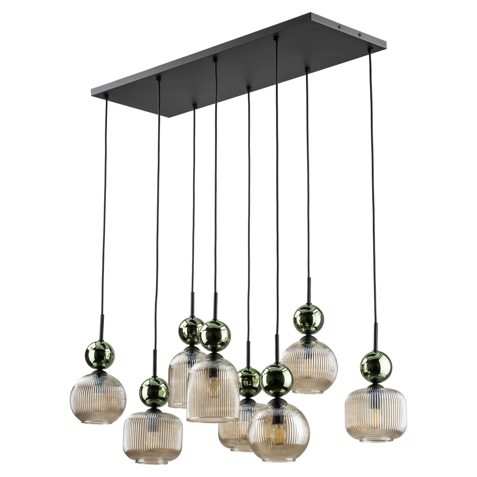 Pakabinamas šviestuvas TK LIGHTING SOPHIA GREEN COGNAC, 8 x E14