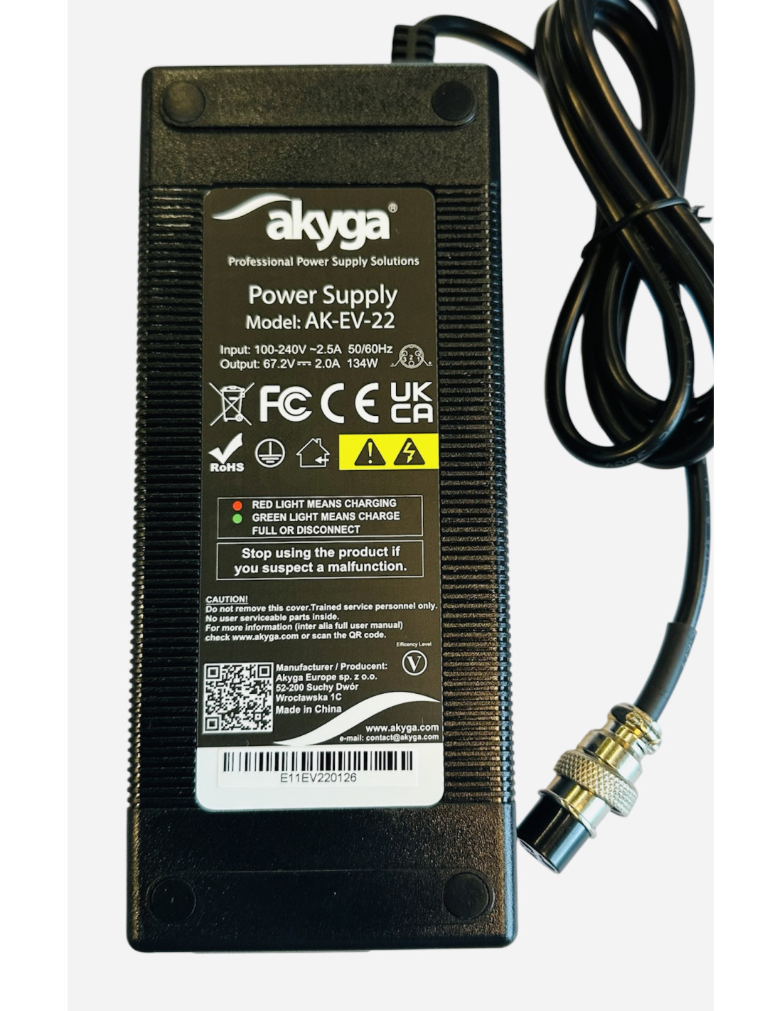 Akyga Ličio krautuvas 16S celes 67,2V 2A 134W