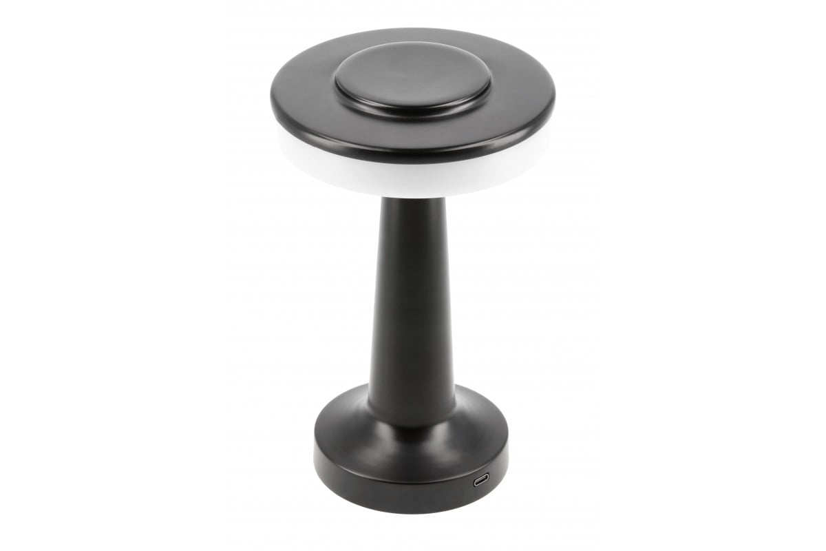 MONUM stalinins šviestuvas (juodas, 3 W, 200 lm, 3000 K, baterija 1800 mAh, USB-C) GTV LB-MON3W-10-DEC