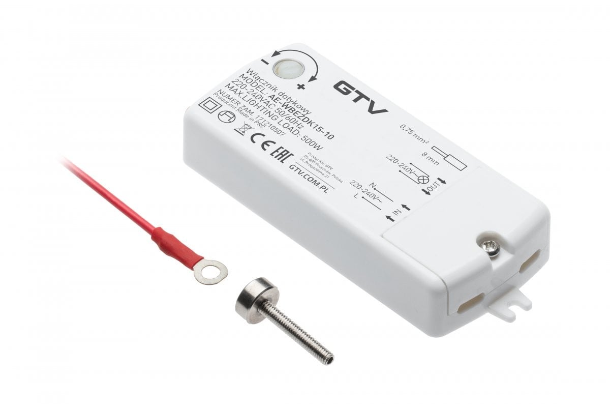 Bekontaktis valdiklis LED juostoms (baltas, 12 V) GTV AE-WBEZDK15-10