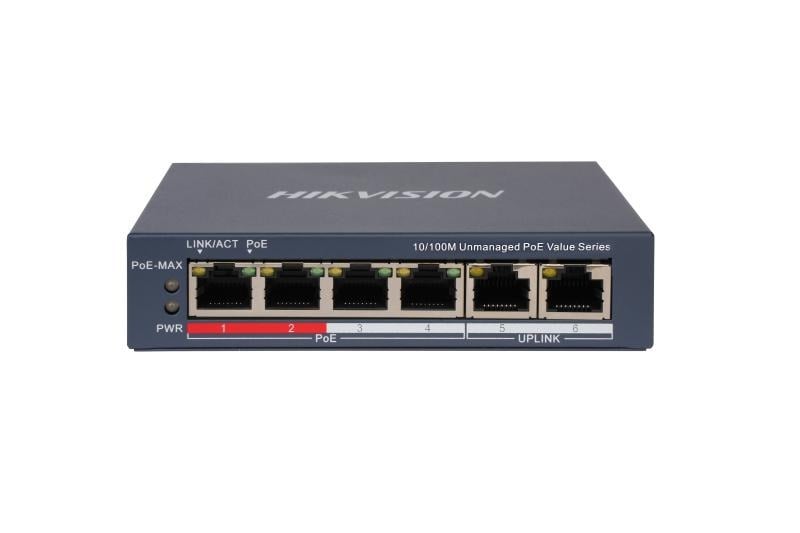 Komutatorius 6 prievadų Hikvision DS-3E0106P-E/M(B)