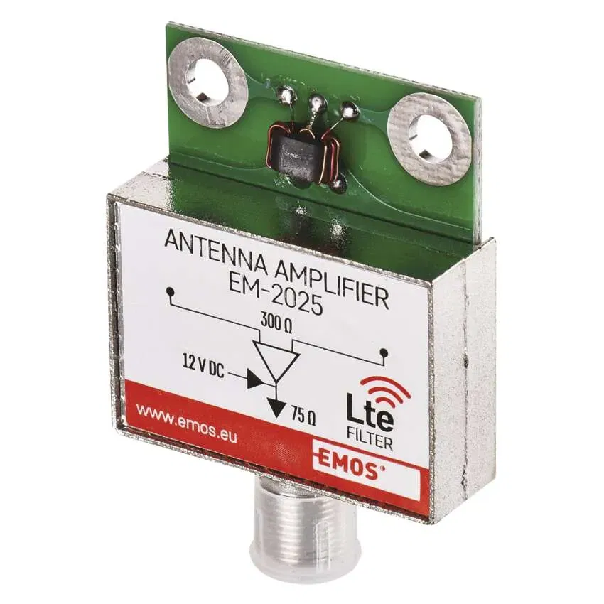 Antenos stiprintuvas VHF/UHF, stiprinimas 25dB, F jungtis, IP45