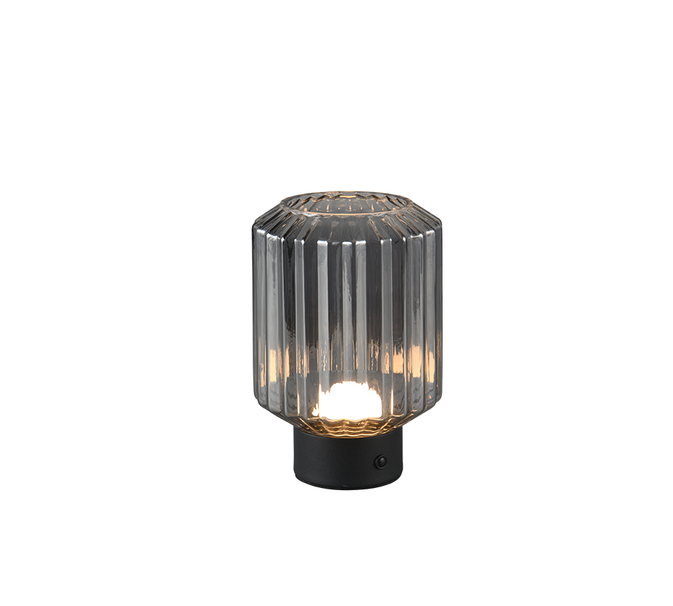 Stalinis LED šviestuvas REALITY LORD 1,5W 3000K 100lm įkraunamas juodos/sidabro spØ13x19cm