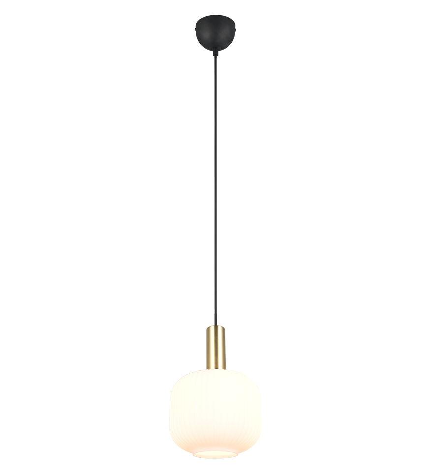 Pakabinamas šviestuvas TRIO DIVA ,1xE27 max 1x10W, žalvario/baltos sp Ø20x150cm