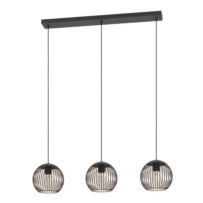 Pakabinamas šviestuvas EGLO ALMANZORA, E27, 3x60W, juodos sp., 22x78x27