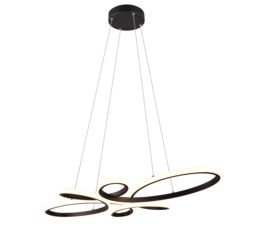 Pakabinamas LED šviestuvas TRIO FLY 32W 3000K 3900lm Switch Dimmer juodos sp 83x45,5x150cm