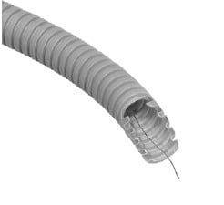 Gofruotas vamzdis pilkas D20 su viela Glob-El GL201W320 (be halogenų, UV atsparus, 320N/5 cm, 50 m)