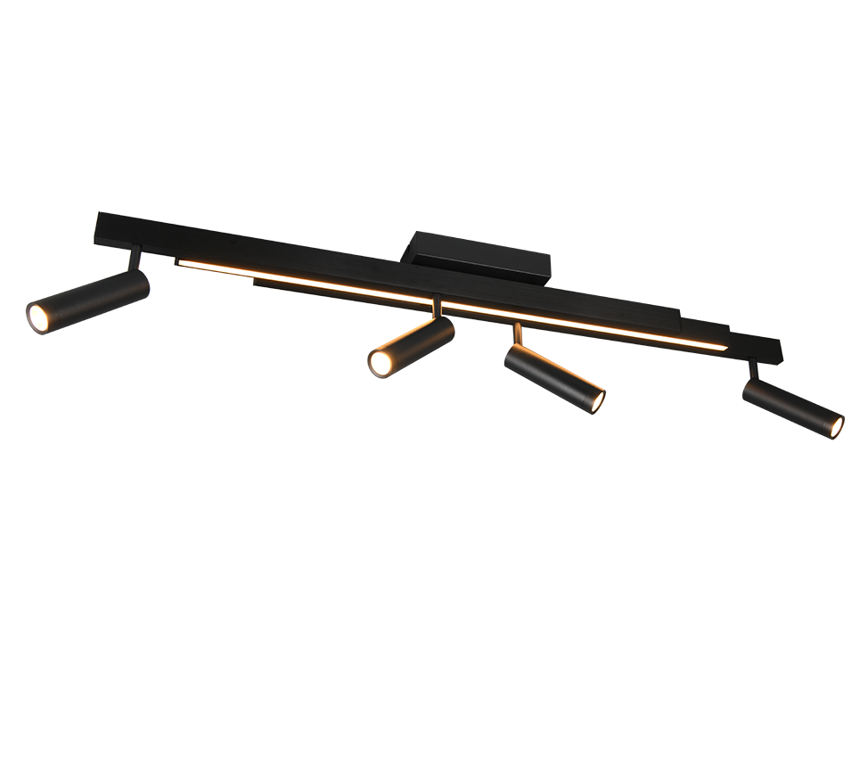 Lubinis LED šviestuvas TRIO ZENO, 12W 1500lm + 4x5,5W 650lm 2700-6500K, 8,5x15x133cm su pultu